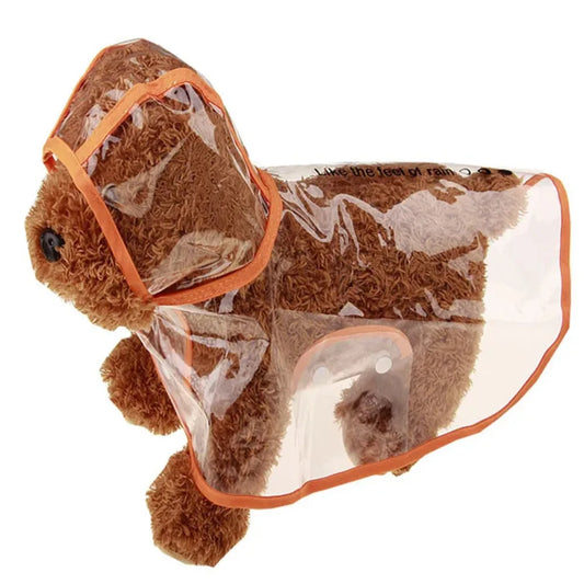 Pet Raincoat Puppy Hooded Raincoat Dog Transparent Rainwear Pet Outing Supplies