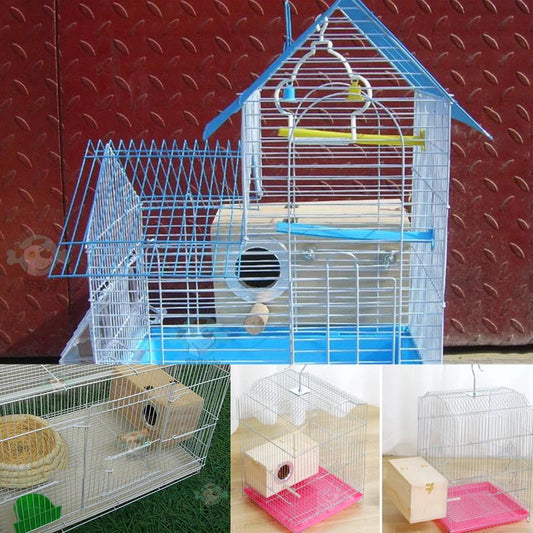 Wood Bird House Nest Birds Breeding Box Pet Bird House Nest Bird Parrot Breeding Cages Pet Accessories Home Balcony Decoration