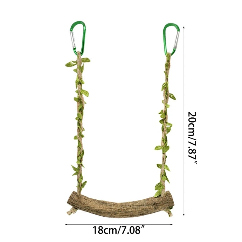 Parrot Stand Swing Toy Wood Perch Resistant Puzzle Fitness Bird Perch Stand