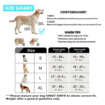 Soft Padded No-Pull Dog Harness with Easy-Grip Handle and Adjustable Straps for Sizes