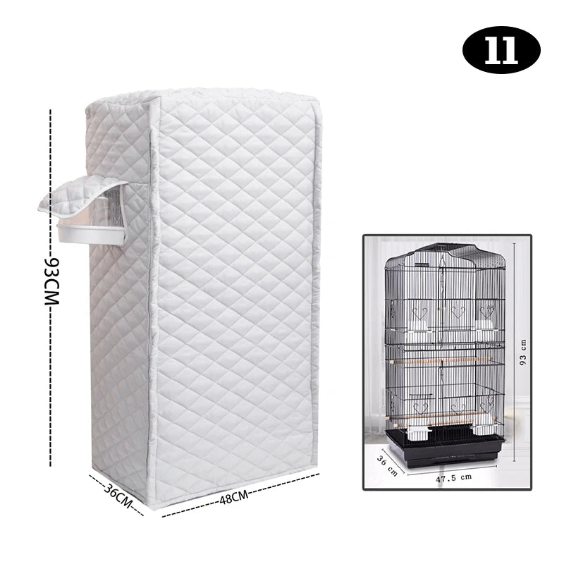 Winter Warm Bird Cage Cover Cotton Quilted Cage Cover Canopy Rain Proof Protective Parrot Cage Accessories