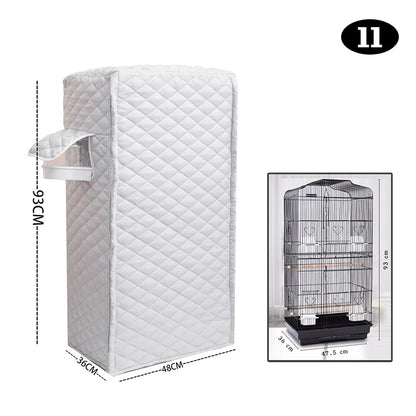 Winter Warm Bird Cage Cover Cotton Quilted Cage Cover Canopy Rain Proof Protective Parrot Cage Accessories