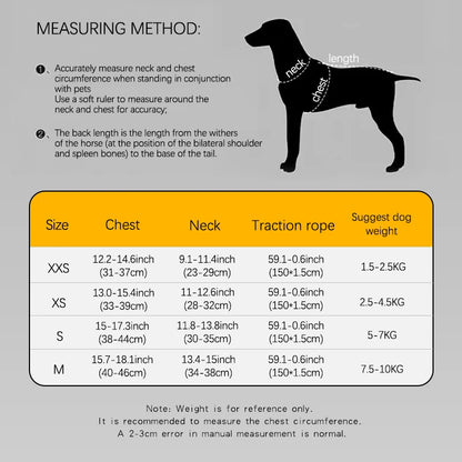 HP386--Pet cat & dog printed vest style harness, 360° fit to the pet's body shape, 1.5-meter dog rope