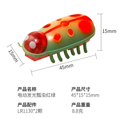 Interactive Mini Electric Bug Cat Toy Kitten Escape Obstacle Automatic Flip Toy Battery Operated Vibration Beetle Supplies