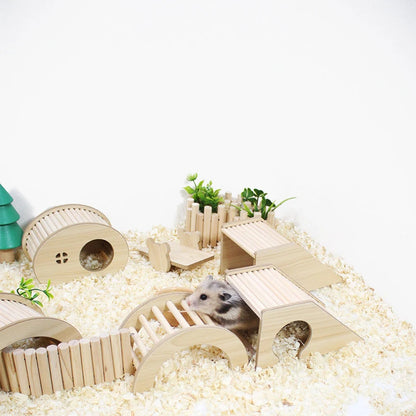 S/M/L Hamster Climbing Ladder Wooden Bridge for Guinea Pigs Rats Small Pet Animals Toys Cage Decor Accessories