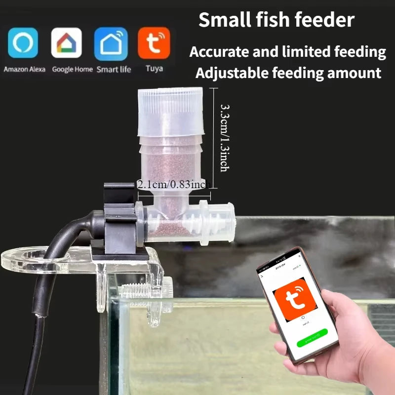 Fish tank feeder Mobile phone remote control Intelligent timing feeder Ornamental fish Turtle food Aquarium automatic feeder