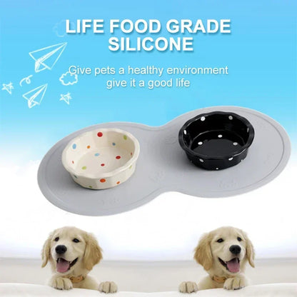 48*27cm Pet Dog Puppy Cat Feeding Mat Pad Cute Cloud Shape Silicone Dish Bowl Food Feed Placement Dog Accessories