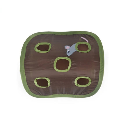 Cat Toy Folding Nine Hole Cloth Tunnel Plush Mouse Cat Grab Ball Bell Fun Decompression Convenient Storage Supplies