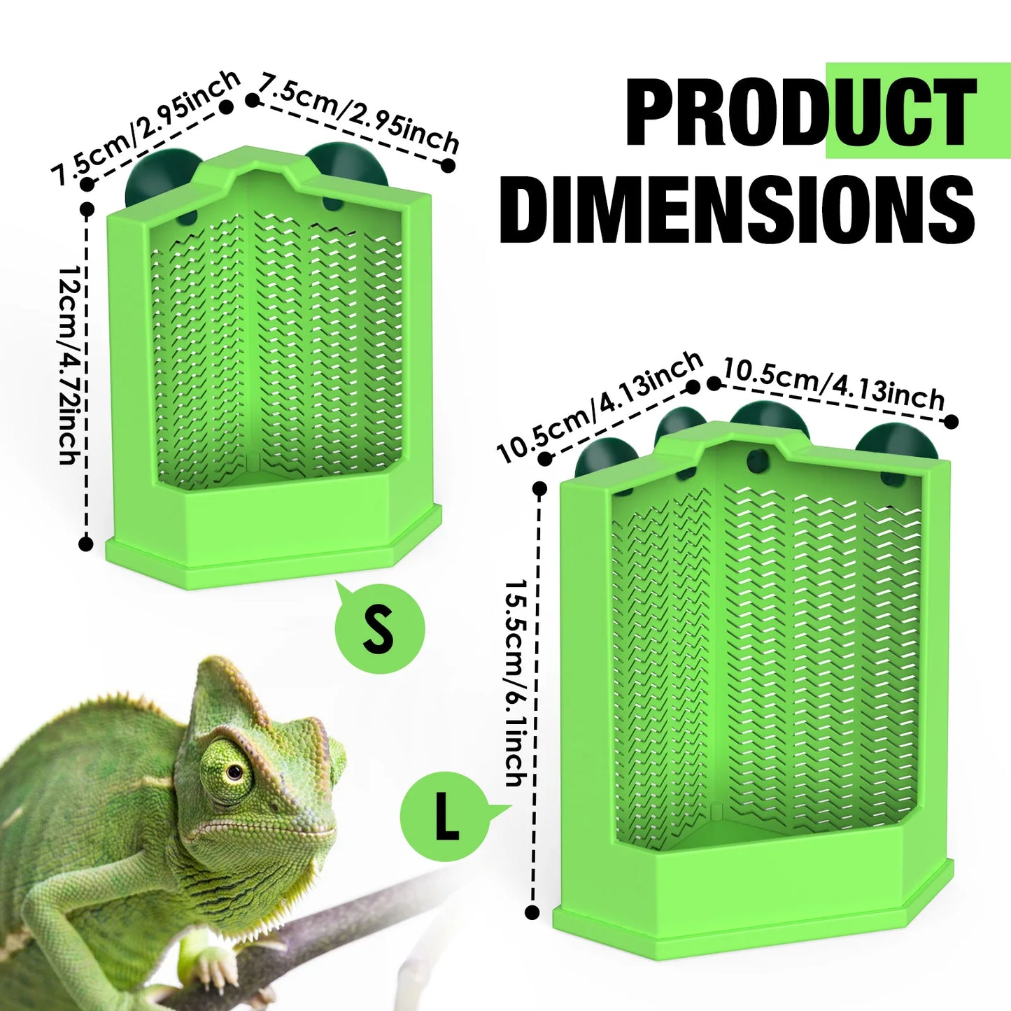 Cockroach Climbing Feeder, PP Material, Anti-escape Design, Suction Cups, Suitable for Lizards and Chameleons