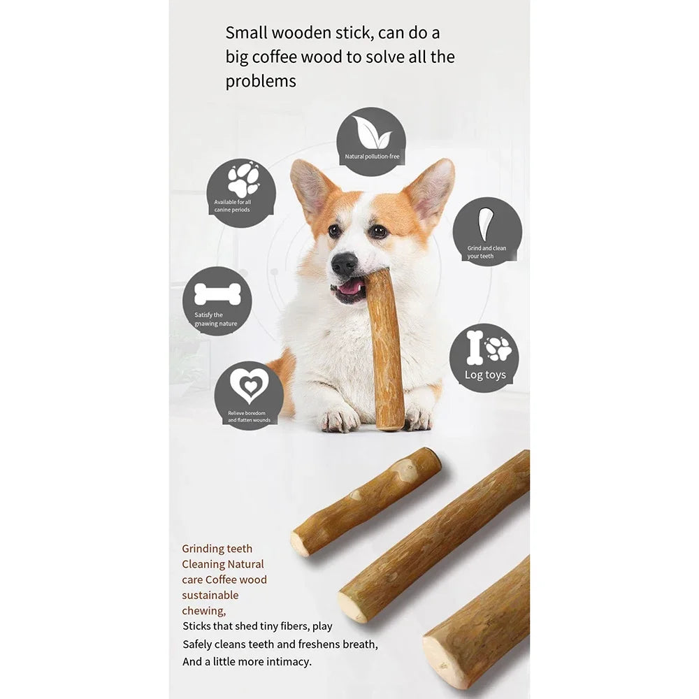 FZCSPEED Coffee Wooden Dog Chew Toy, Dog Wooden Chew Stick, for Tooth Pressure Relief, Toys