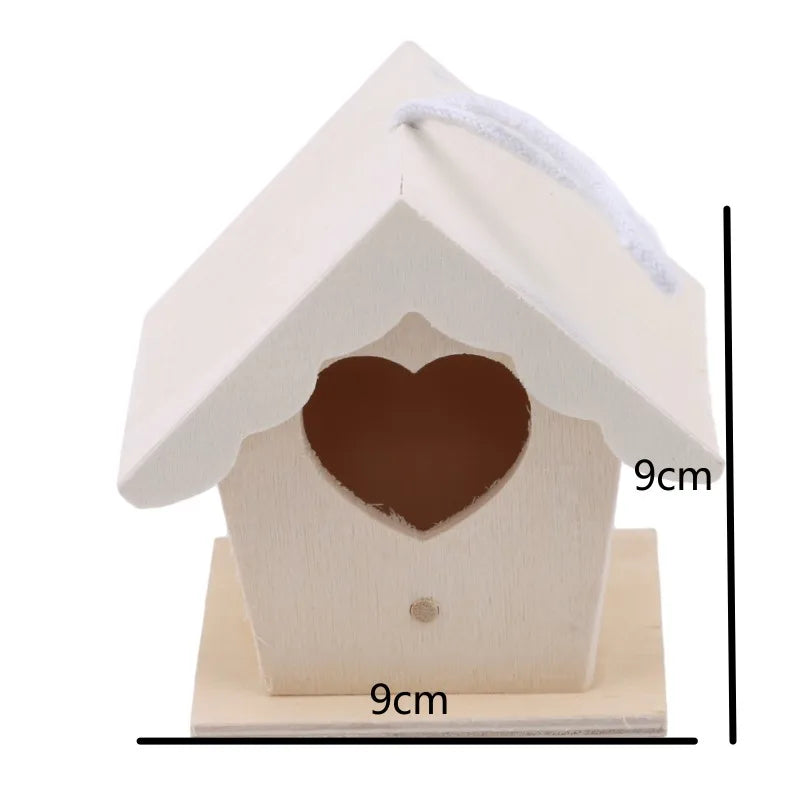 Wood Bird House Nest Birds Breeding Box Pet Bird House Nest Bird Parrot Breeding Cages Pet Accessories Home Balcony Decoration