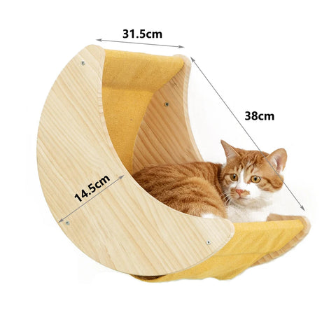 1pcCat Scratching Climbing Post Wall-mounted Cat Hammock Bed Pet Furniture Kitten Wall Shelf Set Cat Perch Wooden Cat Tree House