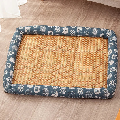 Pet Summer Mat Dog Cooling Sofa Breathable Pad Moistureproof Rattan Wear Cat Mat