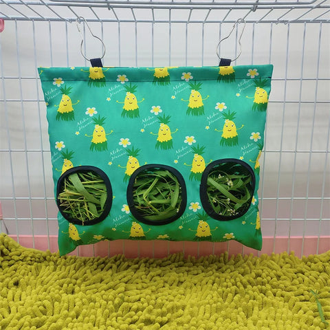 Rabbit Hay Feeder Small Animal Hanging Hay Bag for Bunny Guinea Pigs Chinchilla Feeder Food Dispensers Bag Pet Feeding Bag
