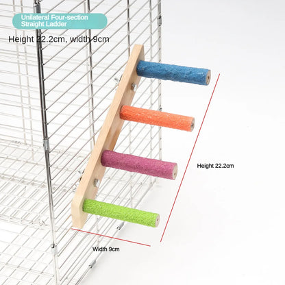 4/6/8 Step Bird Wood Climbing Ladder Pet Parrot Interactive Ladder Toy Fun Stick Climbing Toy Station Bar Birdcage Accessories
