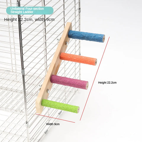 4/6/8 Step Bird Wood Climbing Ladder Pet Parrot Interactive Ladder Toy Fun Stick Climbing Toy Station Bar Birdcage Accessories