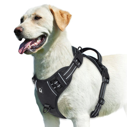 Soft Padded No-Pull Dog Harness with Easy-Grip Handle and Adjustable Straps for Sizes