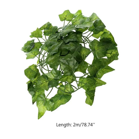Artificial Vine Reptile Lizards Terrarium Decoration Chameleons Climb Rest Plants Leaves