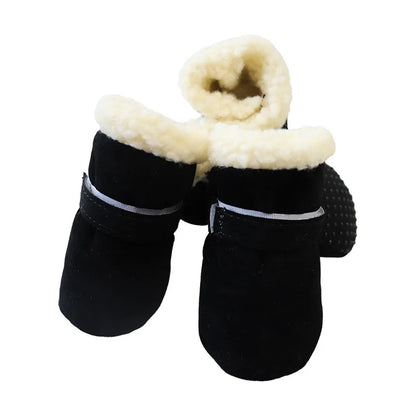 4pcs Winter Dog Shoes Waterproof Shoes For Medium Dogs Winter Boots For Small Dogs Warm Chihuahua Teeth Puppy Socks Yorkshire