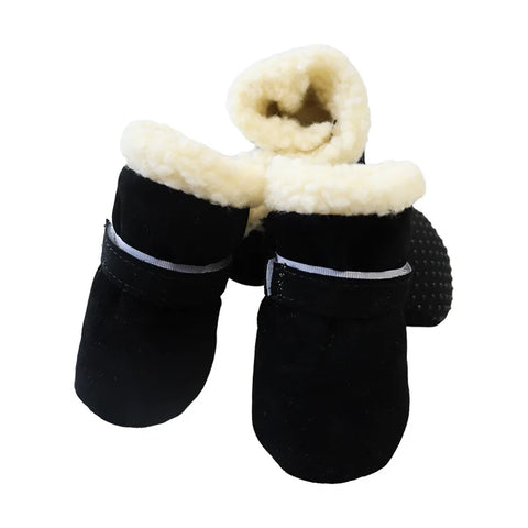 4pcs Winter Dog Shoes Waterproof Shoes For Medium Dogs Winter Boots For Small Dogs Warm Chihuahua Teeth Puppy Socks Yorkshire