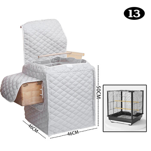 Winter Warm Bird Cage Cover Cotton Quilted Cage Cover Canopy Rain Proof Protective Parrot Cage Accessories