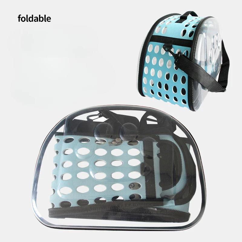 Transparent Pet Carrier Sling Bag for Cat Dog with Ventilation Foldable and Portable Large Capacity Cat Backpack Pet Carrier