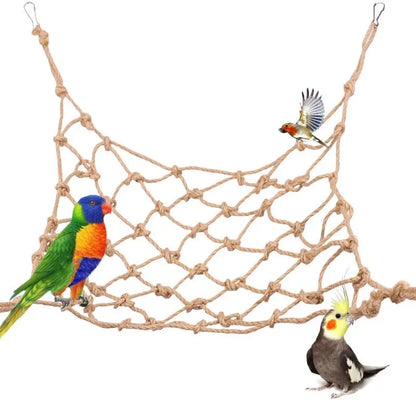 Parrot Hamster rabbit Climbing Net Bird Toy Swing Rope ladder Net Bird Stand Net Hammock With Hook Bird Hanging Climbing Chewing