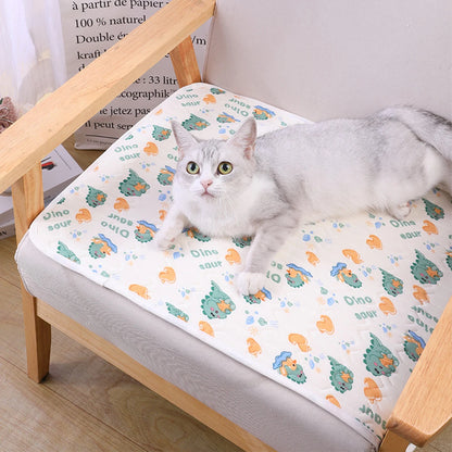 Pet Mat Cartoon Pattern Dog Bed for Large Dog Mat Summer Cooling Cat Bed Soft Breathable Puppy Mat for Dogs Accessories Cat Mat