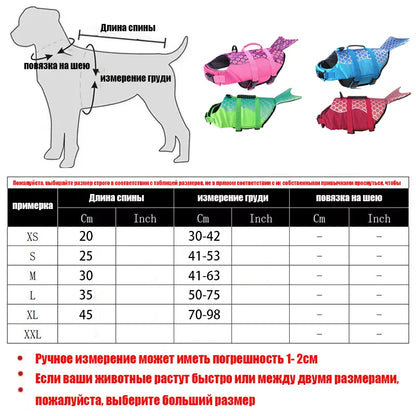 Pet Dog Life Jacket Enhanced Buoyancy Small Dogs Swimming Clothes Safety Vest with Handle for Medium Large Dog Surfing Costume