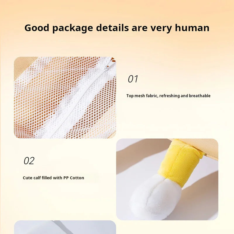 Going out pet walking doll funny canvas bag breathable cat bag dog crossbody bag cat going out bag is suitable for spring