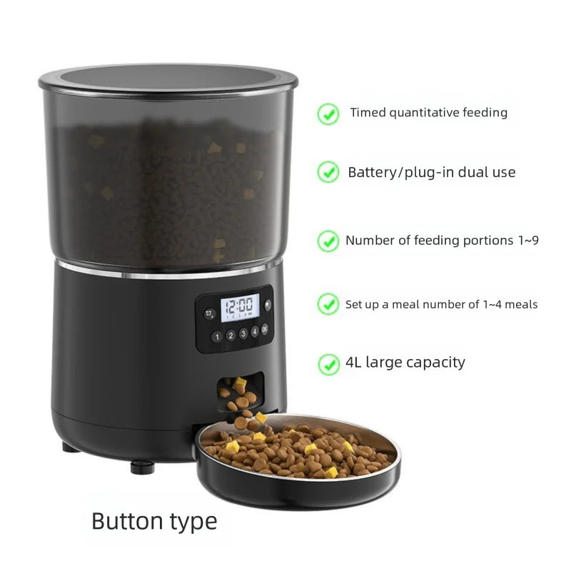 Cat Automatic Smart Feeder with WiFi Remote Camera 4L Large Capacity Puppy Pet Food Dispenser Feeder Accessories for Cat Dog