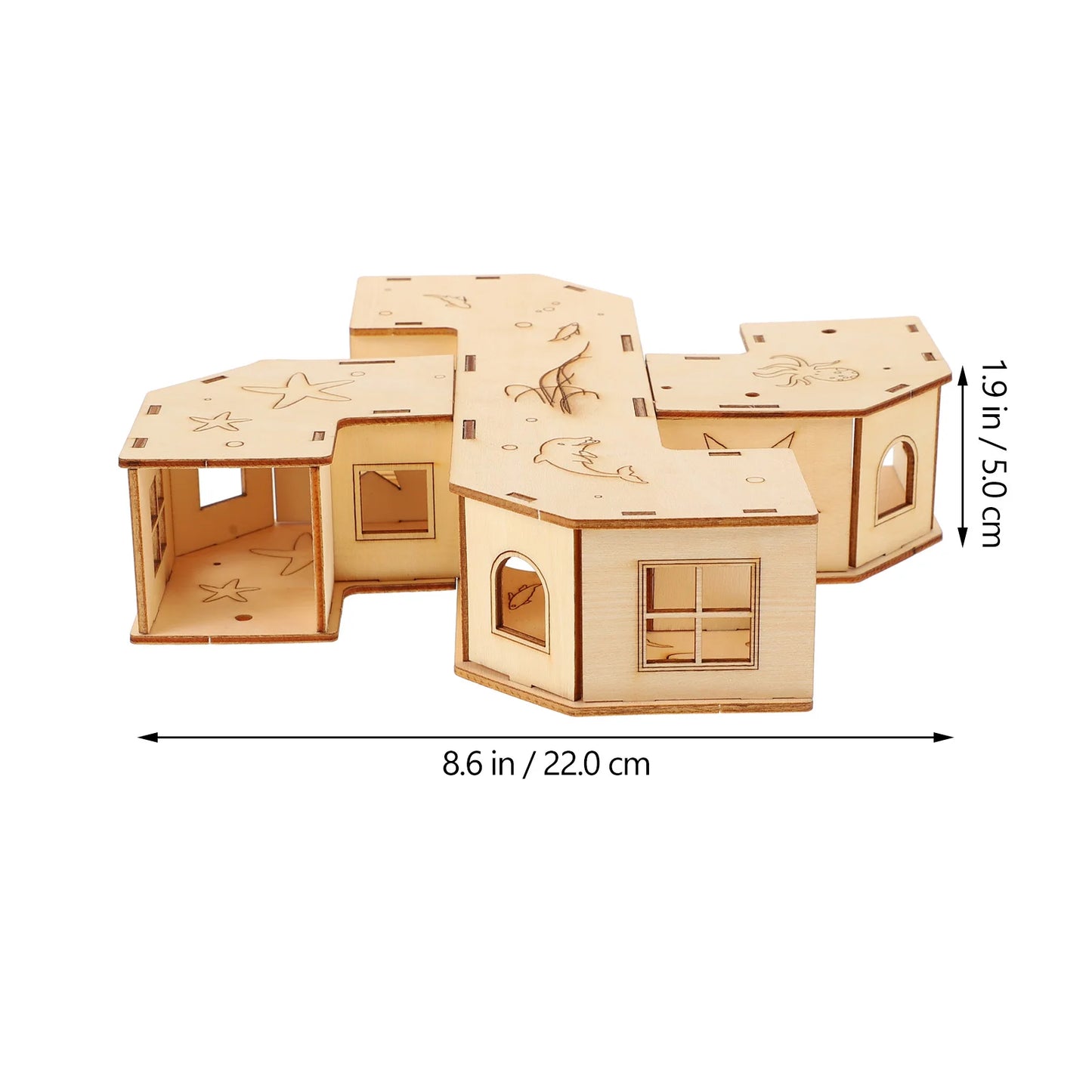 Hamster Toy Tunnel Maze Pet House Hideoutanimal Wooden Tunnels Castle Labyrinth Tube Supplies Gerbil Tubes Chew Hideaway Wood