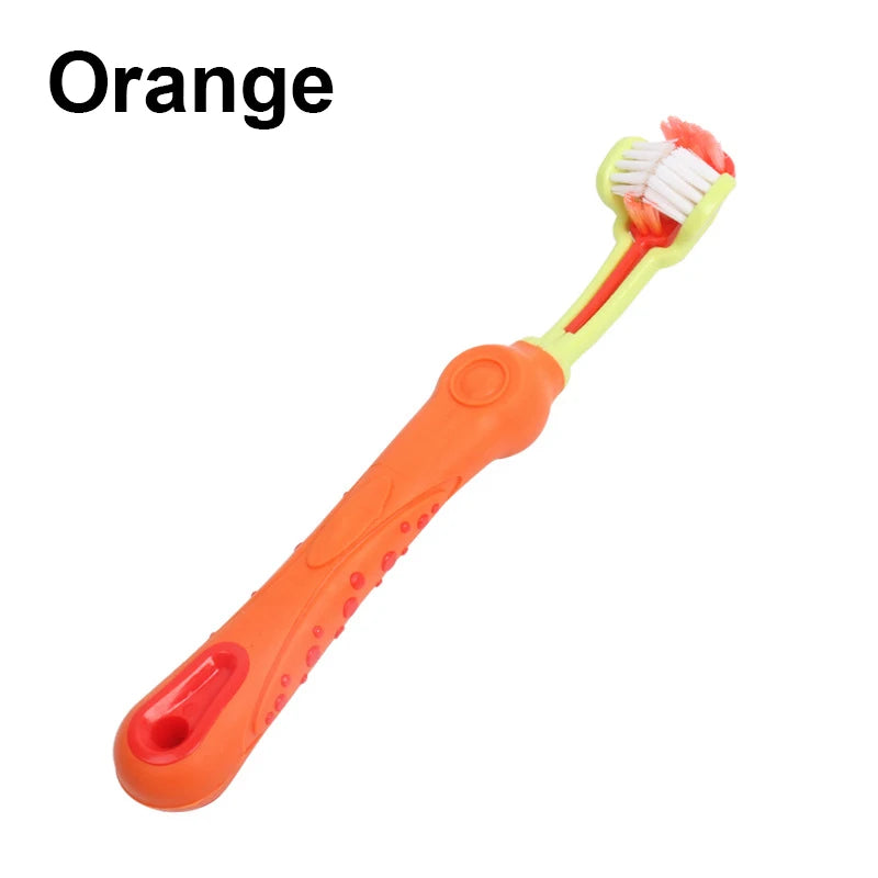 Three Sided Pet Toothbrush Multi-angle Toothbrush Cleaning Dog Cat Brush Bad Breath Pet Dental Care Cat Cleaning Mouth