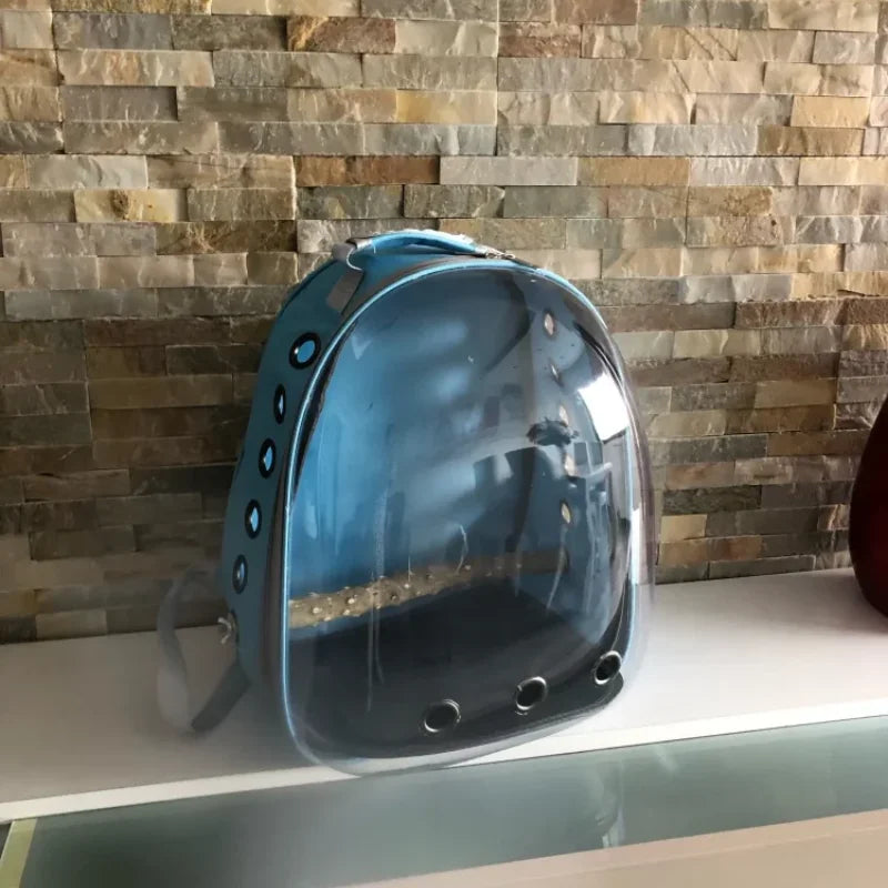 Adjustable Bird Carrier Backpack Travel Parrot Bag Cage Portable Breathable Birdcage with Wooden Stick Stand Outdoor Pet Bag