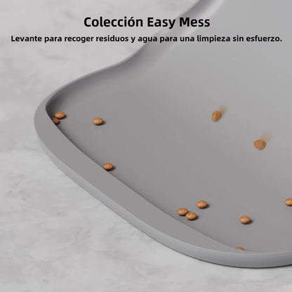 Silicone Pet Feeding Mat, Anti Slip Cat/Dog Food Tray With Raised Edges, Automatic Feeder And Water Dispenser Feeding Mat