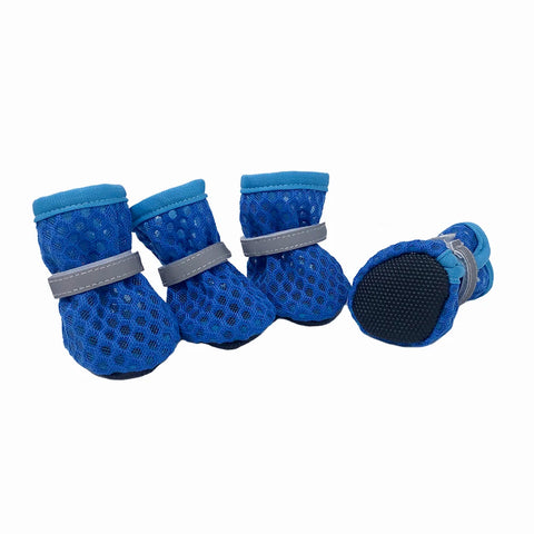 4pcs/set Dog Shoes Summer Pet Shoes For Small Dogs Cats Outdoor Walking Soft Sole Puppy Sandals Reflective Breathable Yorkshire