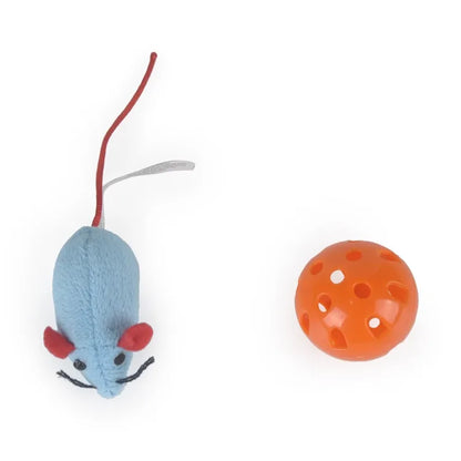 Cat Toy Folding Nine Hole Cloth Tunnel Plush Mouse Cat Grab Ball Bell Fun Decompression Convenient Storage Supplies