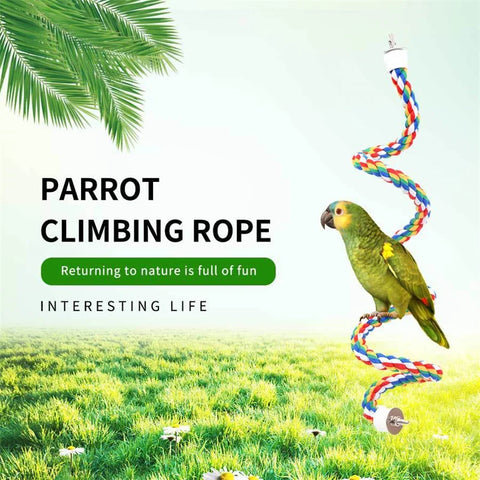 40/60/80cm Colorful Parrot Rope Hanging Braided Budgie Bird Cage Cockatiel Toy Pet Stand Accessories Ladder Swing Supplies