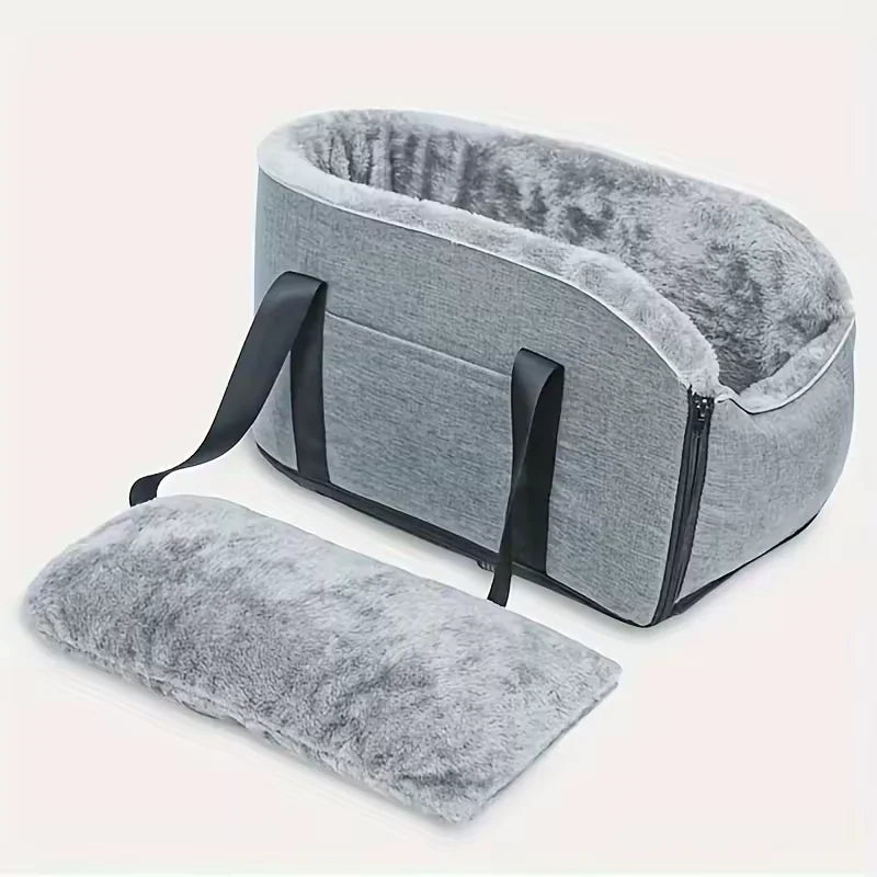 Portable Pet Car Seat with Detachable Armrest Pillow Lift Seat Safety Buckle and Central Control for Medium Small Dogs and Cats