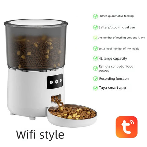 Cat Automatic Smart Feeder with WiFi Remote Camera 4L Large Capacity Puppy Pet Food Dispenser Feeder Accessories for Cat Dog