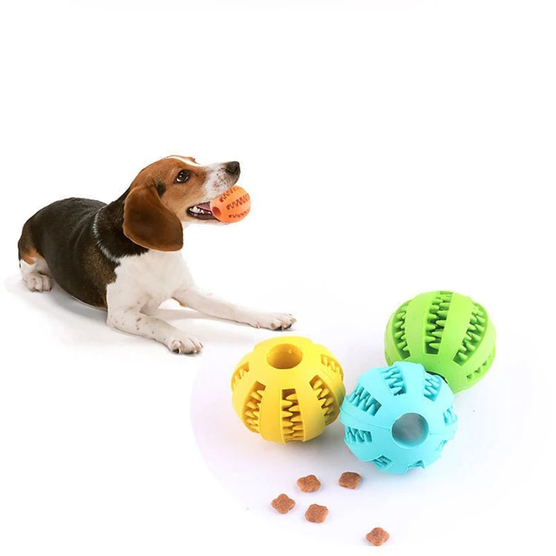 New pet leaking ball toys dogs playing with natural rubber leaking device grappling and biting and grinding elastic toys