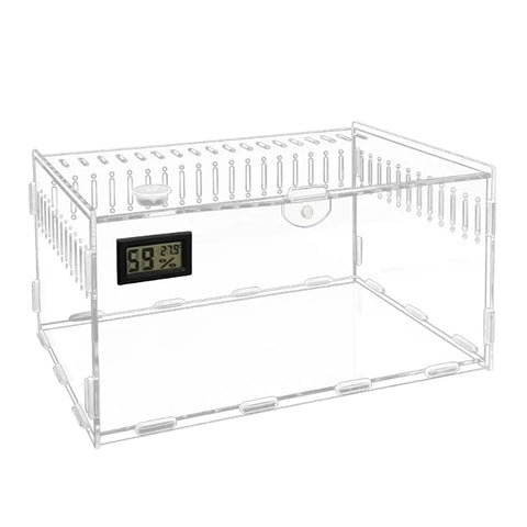 Reptiles Feeding Box Acrylic Terrariums Container for Spiders Lizards Small Pet Mini Habitat 2 Size 090C