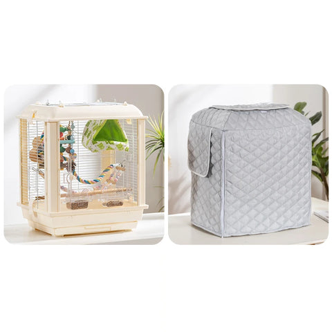 Winter Warm Bird Cage Cover Cotton Quilted Cage Cover Canopy Rain Proof Protective Parrot Cage Accessories