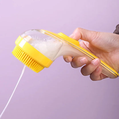 Long Handle Dog Cleaning Brush Soft Silicone Pet Bathing Brush Pet Grooming Comb for Cats Dogs Cat Massage Brush Pet Supplies