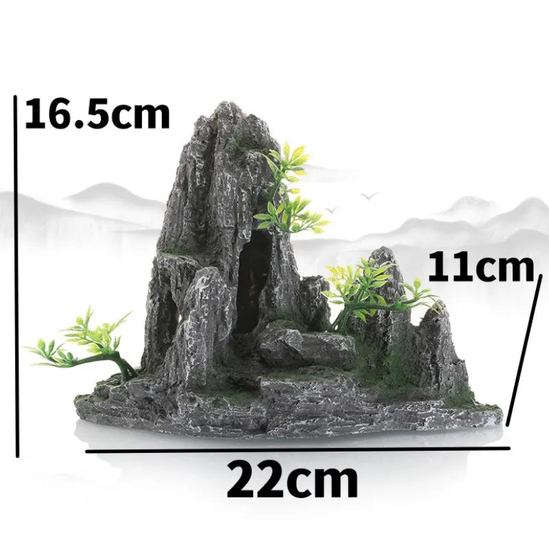 Decorative Rocks Fish Tank Decoration Simulation Rockery Decorative Rocks Landscape for Aquarium Decor Ornaments Resin Rockery