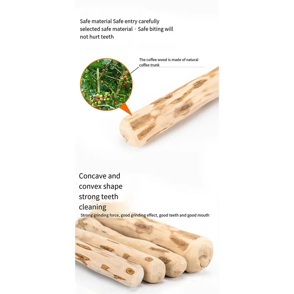 FZCSPEED Coffee Wooden Dog Chew Toy, Dog Wooden Chew Stick, for Tooth Pressure Relief, Toys
