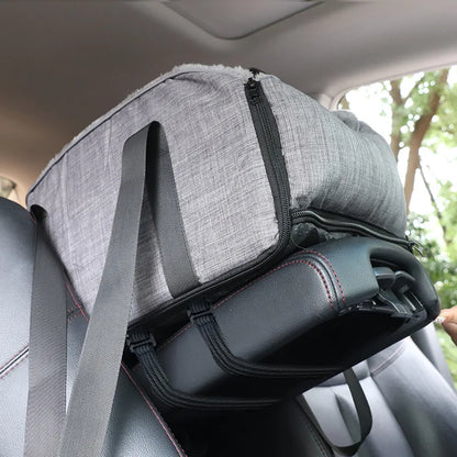 Portable Pet Car Seat with Detachable Armrest Pillow Lift Seat Safety Buckle and Central Control for Medium Small Dogs and Cats