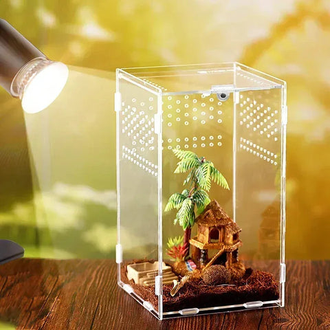 Transparent Acrylic Breeding Box Reptiles Amphibious Lizards Jumping Spiders  Turtles Breeding Box Modern Simple Breeding Tank