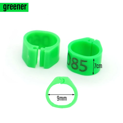 100Pcs New Pigeon Leg Rings Identify Dove Bands 9mm Plastic Parrot Clip Digital Foot Ring Pigeon Training Supply Bird Appliances