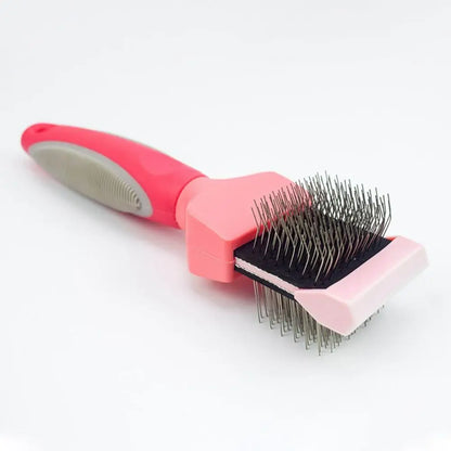 Stainless Steel Pet Hair Brush Double Sided Non-slip Grip Pet Fur Bristle Brush Pet Grooming Pet Hair Detangling Comb Cats